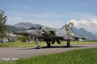 Die Mirage IIIRS R-2109 bei der Roll-Demo Die Mirage IIIRS R-2109 bei der Roll-Demo