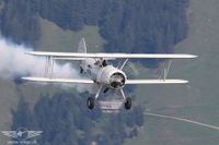 Der Boeing PT13D Stearman HB-RBG zeigte sich mit Rauch Der Boeing PT13D Stearman HB-RBG zeigte sich mit Rauch